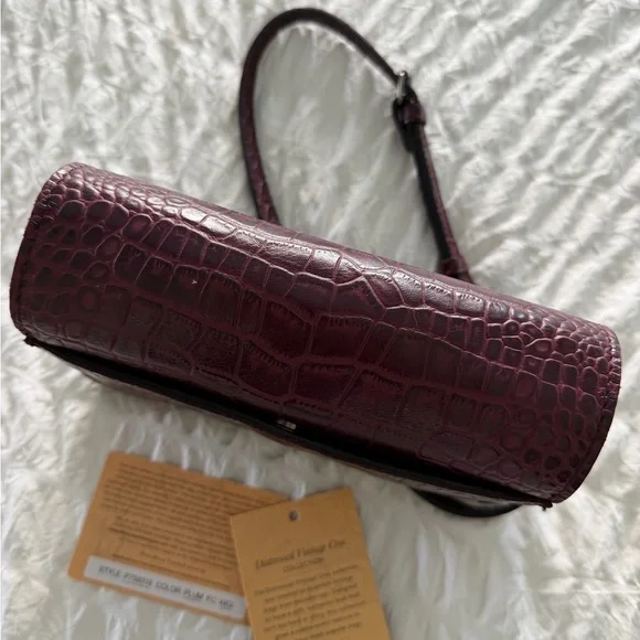 Patricia Nash Dark Purple Croc-Embossed Crossbody Bag - Picture 8 of 12